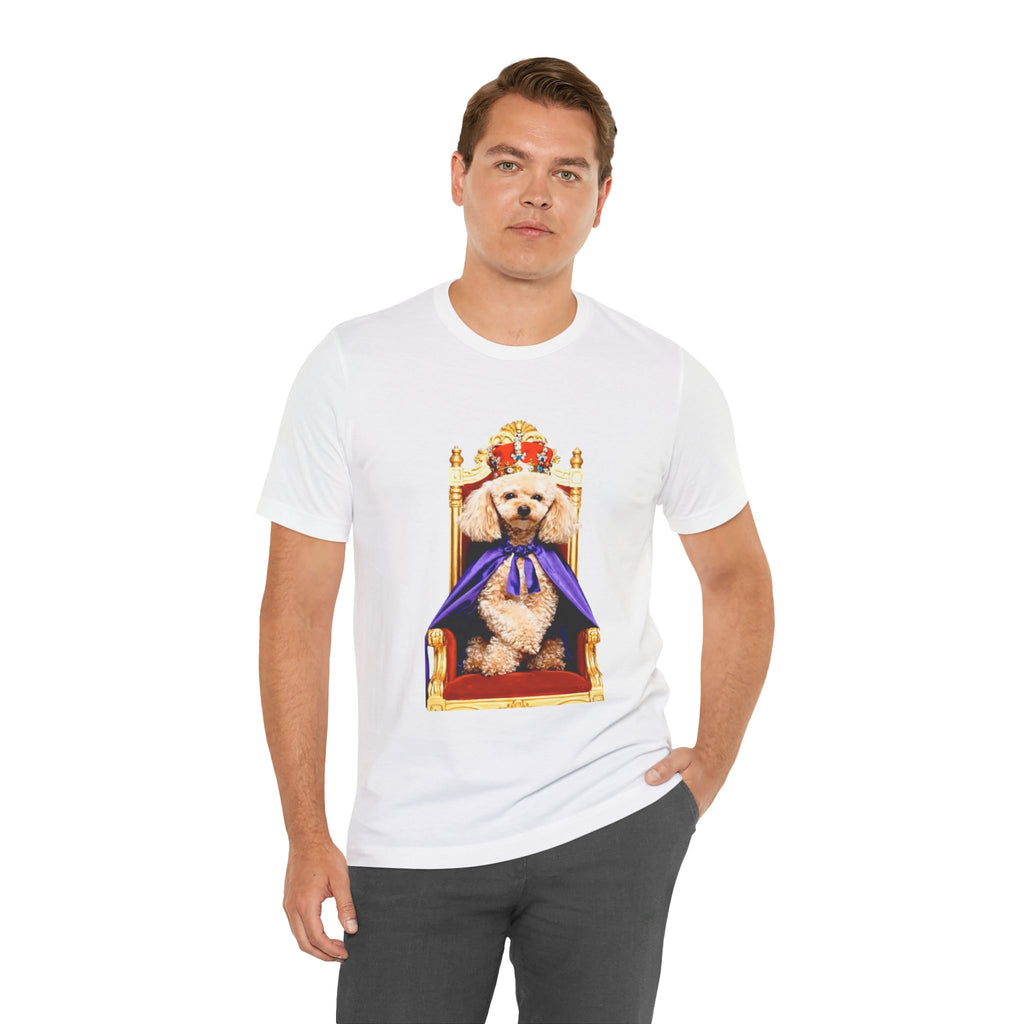 Poodle King T-Shirt - Crowned Pup on Throne Tee