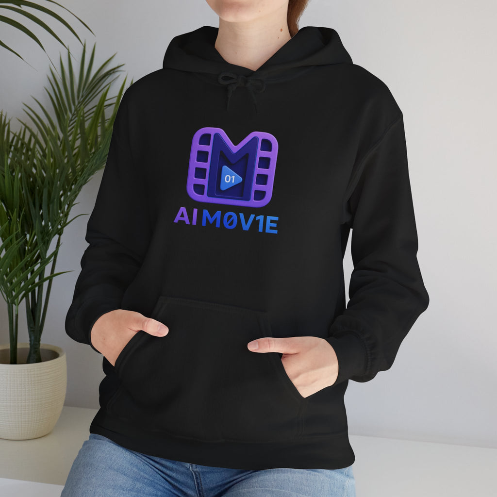 AI M0V1E - Logo Hoodie — Film Clip Graphic Hooded Sweatshirt