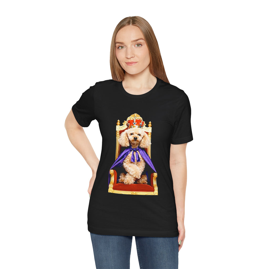 Poodle King T-Shirt - Crowned Pup on Throne Tee