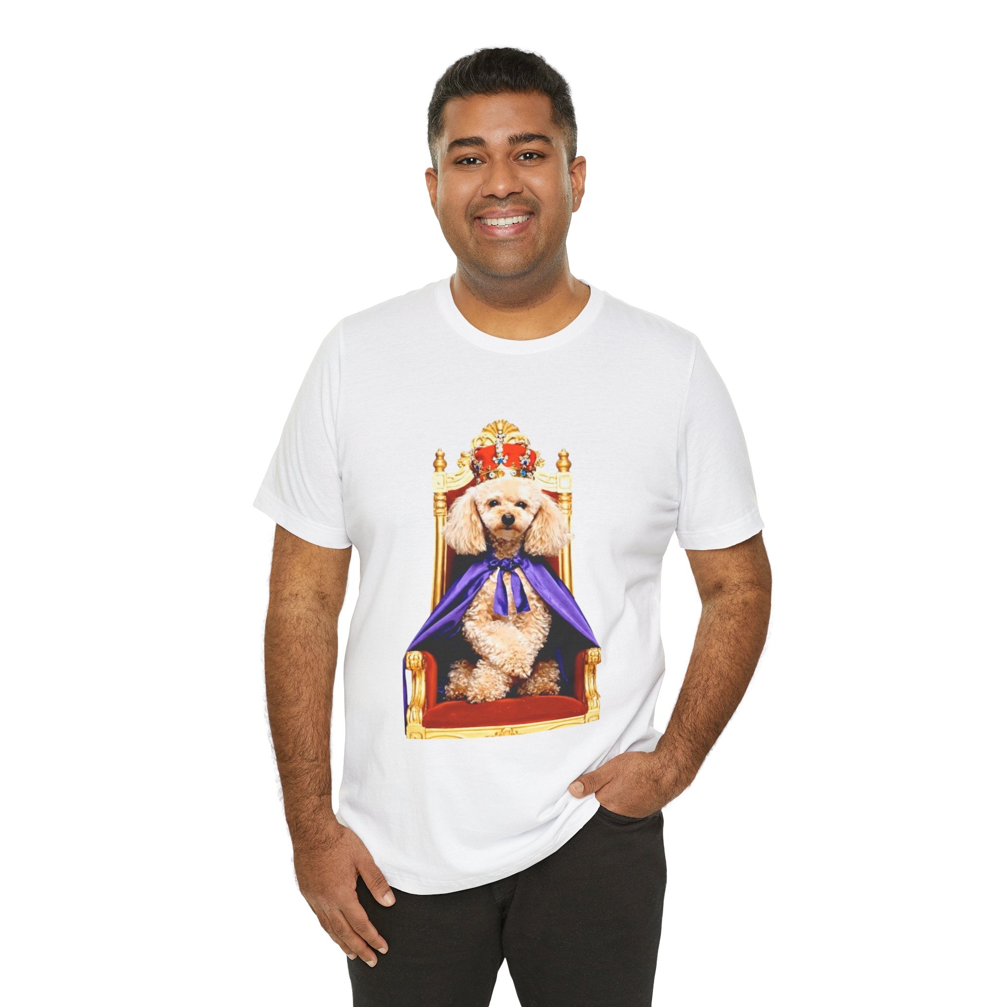 Poodle King T-Shirt - Crowned Pup on Throne Tee