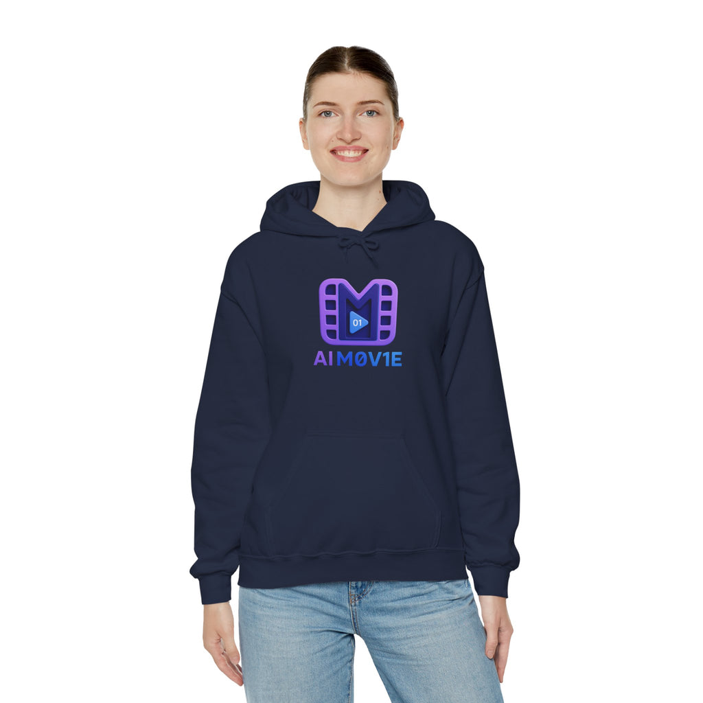 AI M0V1E - Logo Hoodie — Film Clip Graphic Hooded Sweatshirt