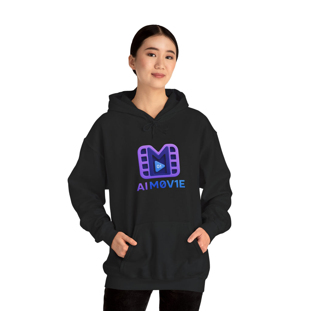 AI M0V1E - Logo Hoodie — Film Clip Graphic Hooded Sweatshirt