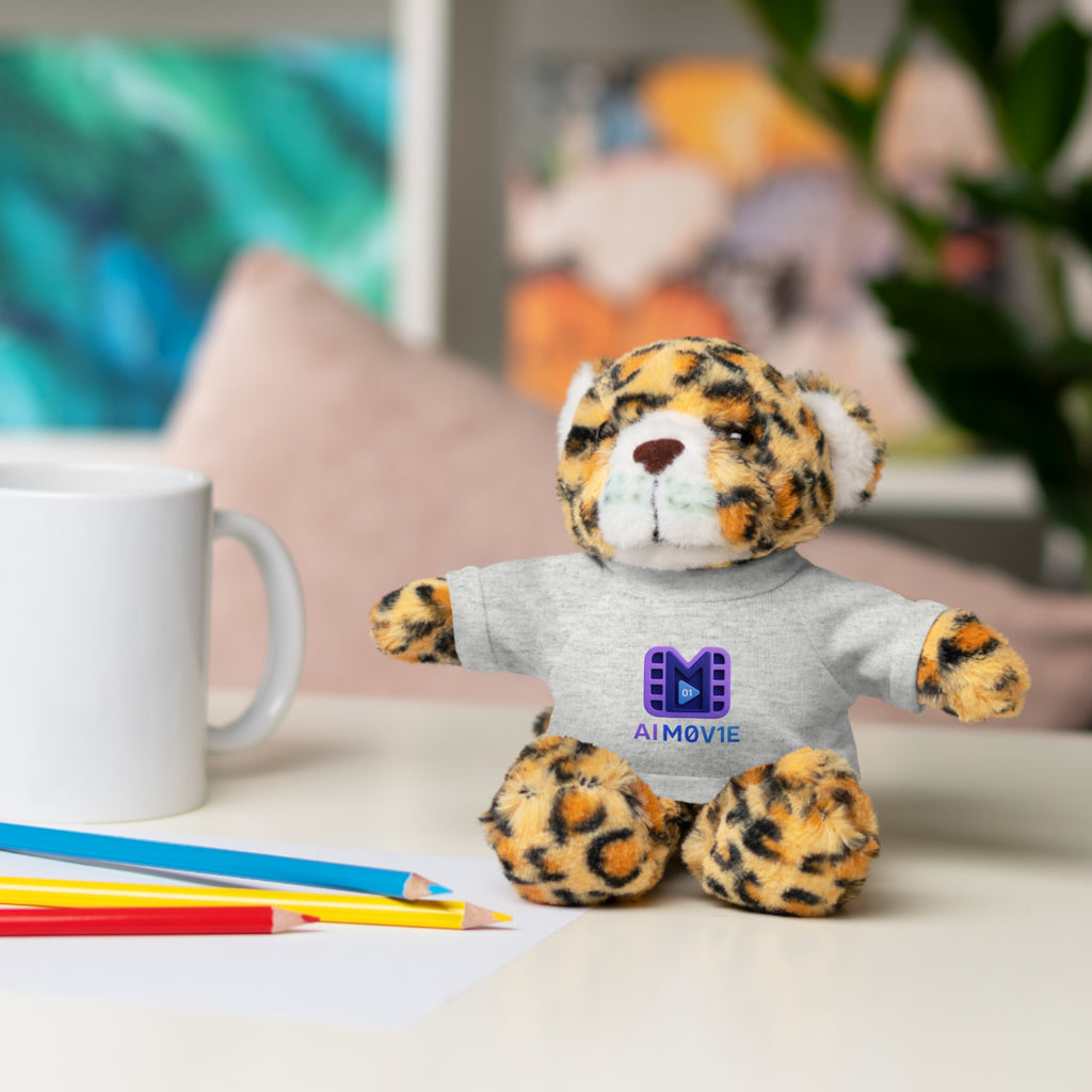 Purple Logo Teddy Bear Plush with Tee — Cute Branded Stuffed Animal Gift