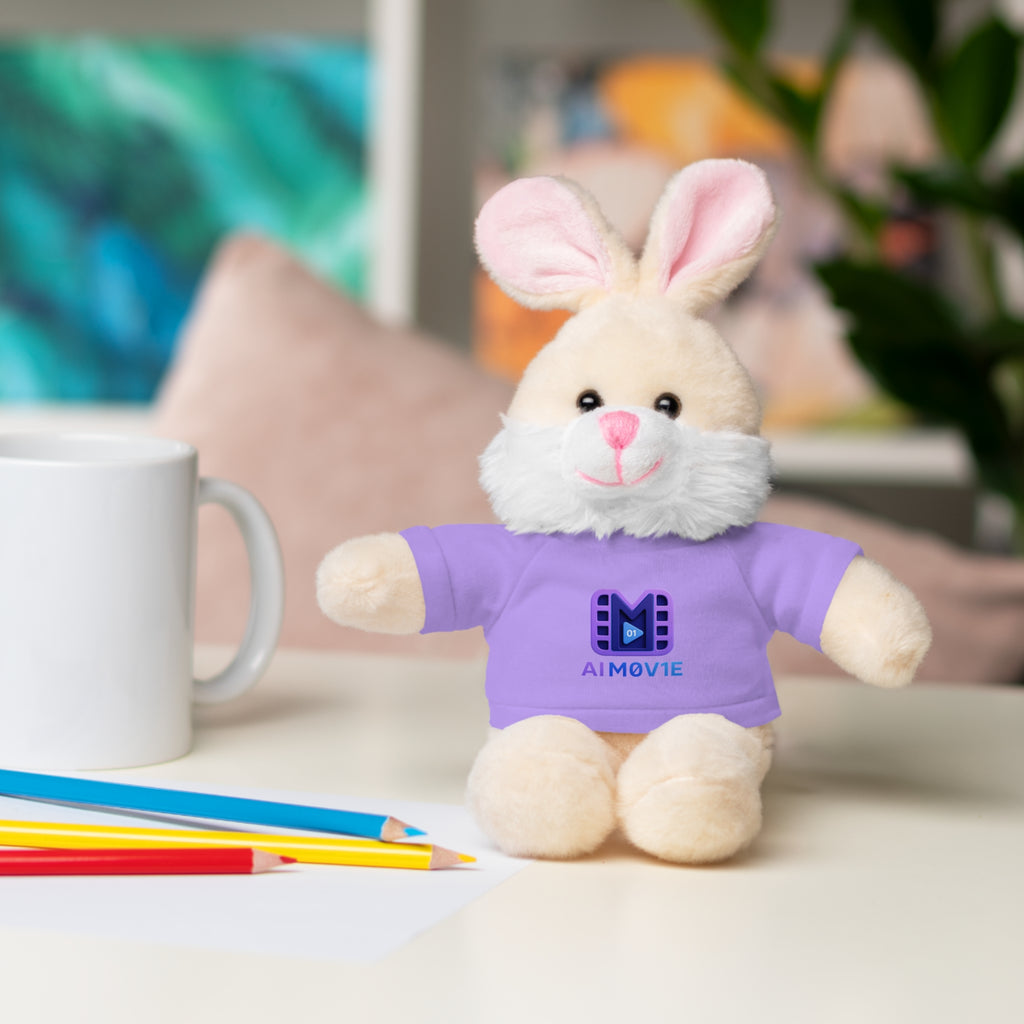 Purple Logo Teddy Bear Plush with Tee — Cute Branded Stuffed Animal Gift