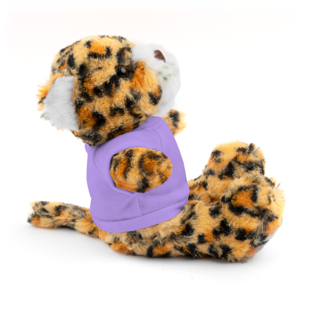 Purple Logo Teddy Bear Plush with Tee — Cute Branded Stuffed Animal Gift