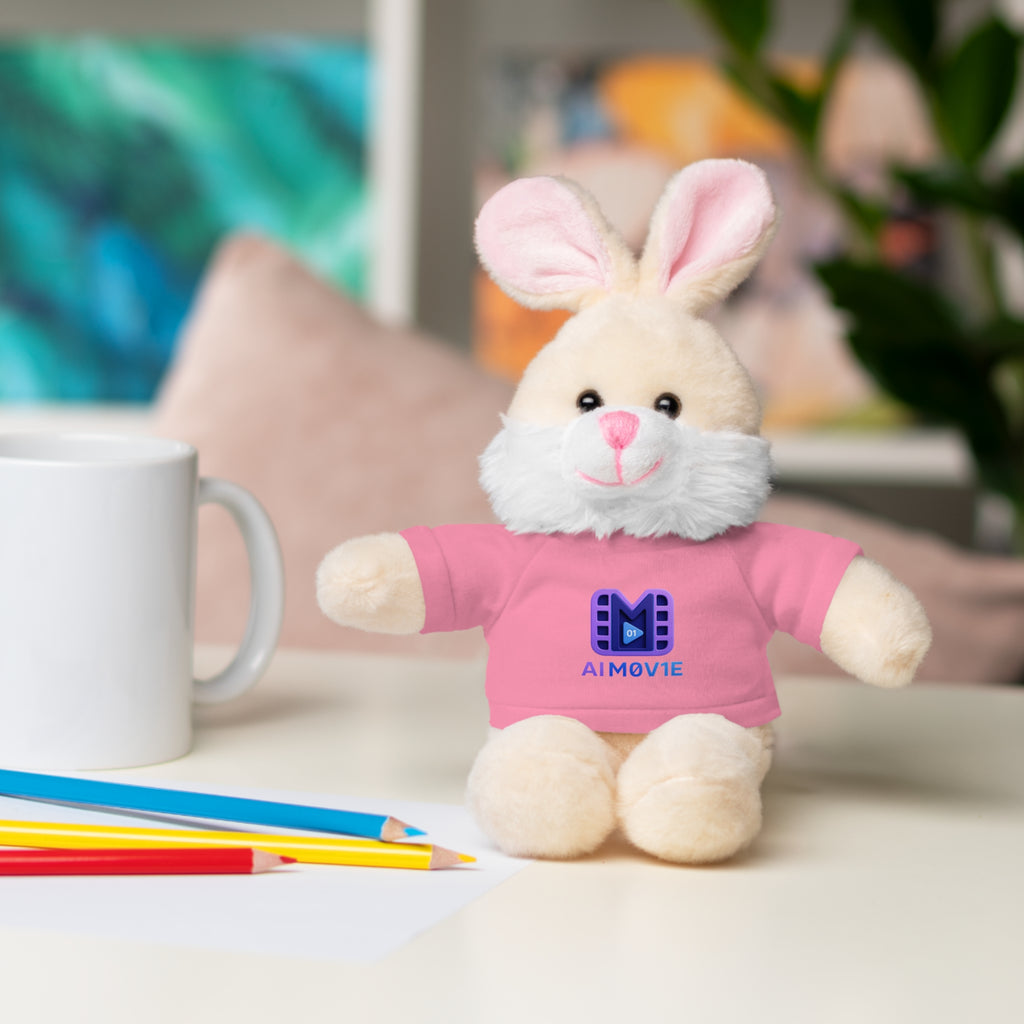 Purple Logo Teddy Bear Plush with Tee — Cute Branded Stuffed Animal Gift
