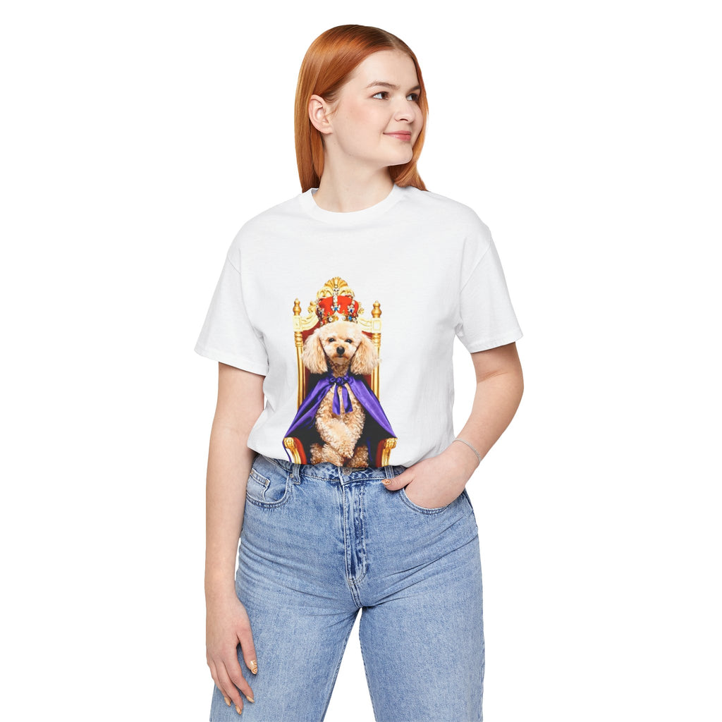 Poodle King T-Shirt - Crowned Pup on Throne Tee