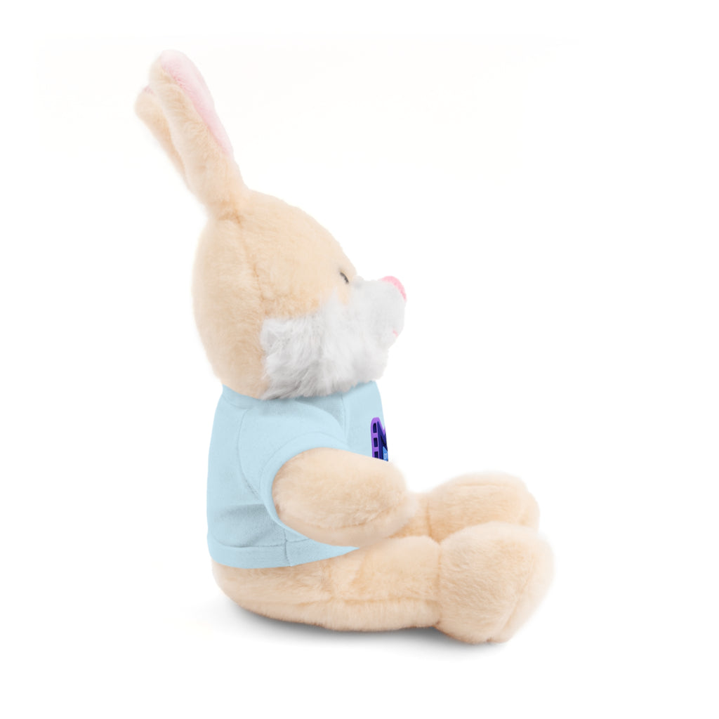 Purple Logo Teddy Bear Plush with Tee — Cute Branded Stuffed Animal Gift