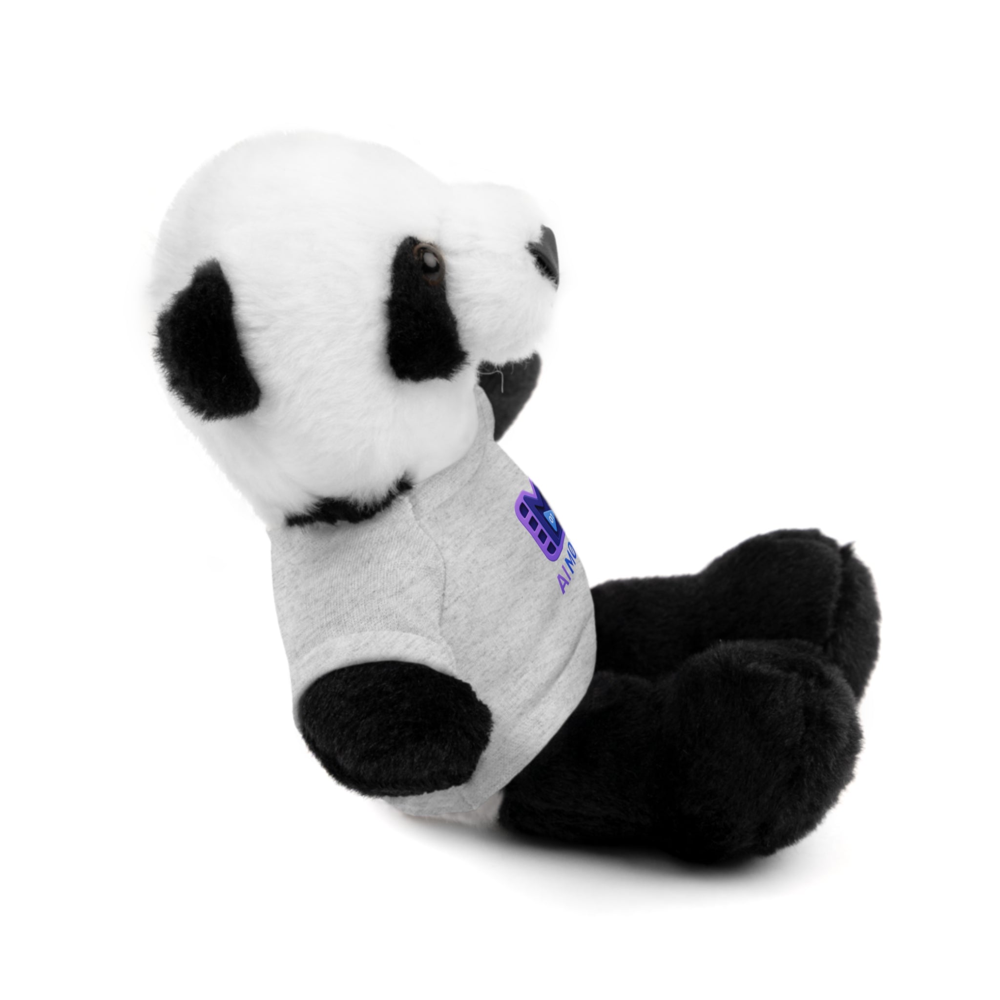 Purple Logo Teddy Bear Plush with Tee — Cute Branded Stuffed Animal Gift