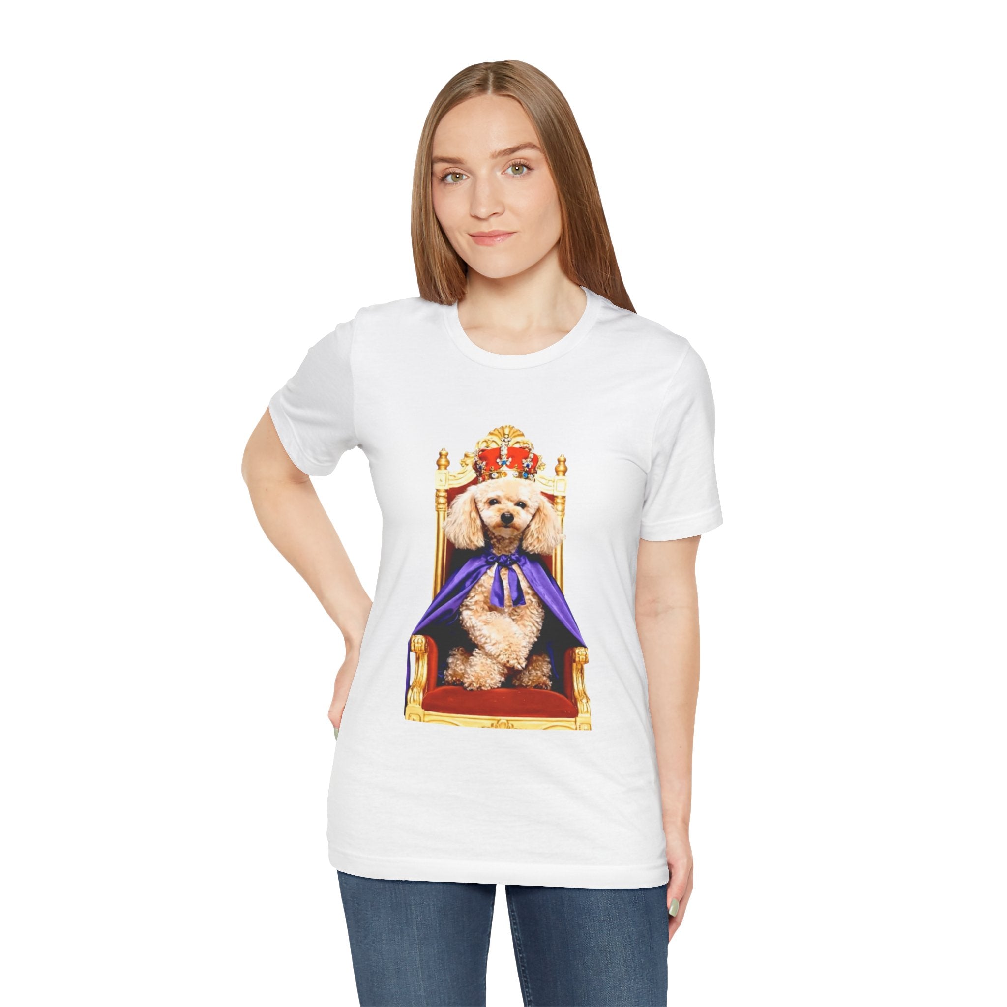 Poodle King T-Shirt - Crowned Pup on Throne Tee