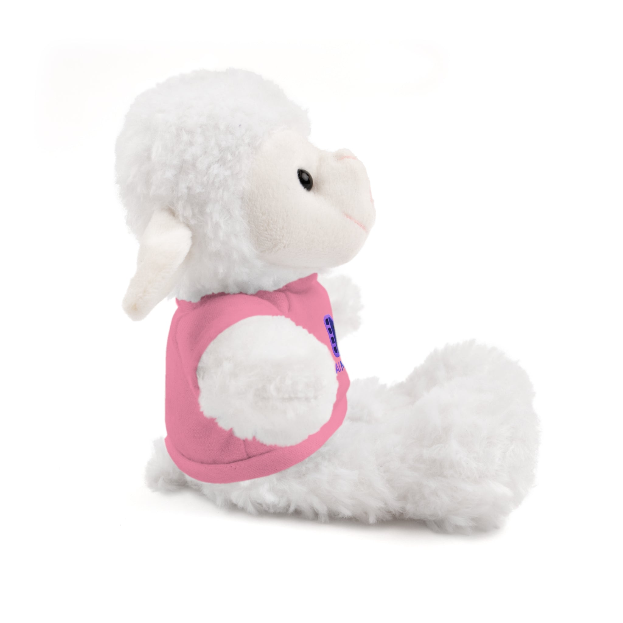 Purple Logo Teddy Bear Plush with Tee — Cute Branded Stuffed Animal Gift