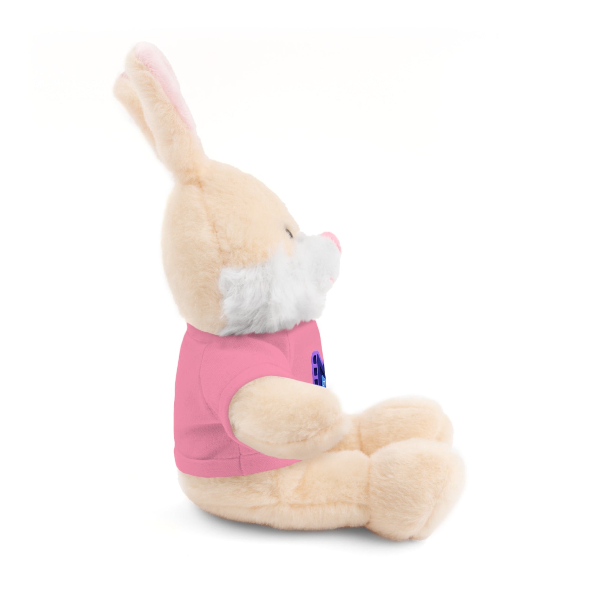 Purple Logo Teddy Bear Plush with Tee — Cute Branded Stuffed Animal Gift