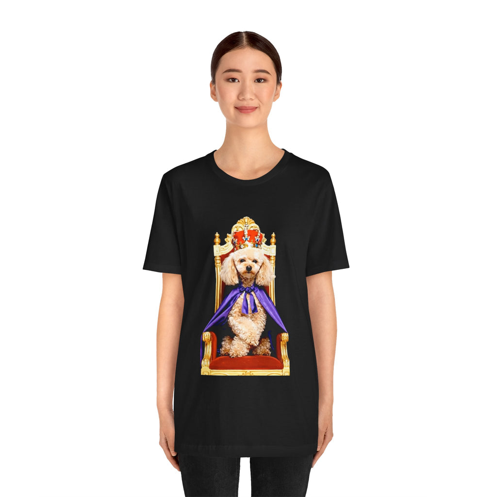 Poodle King T-Shirt - Crowned Pup on Throne Tee
