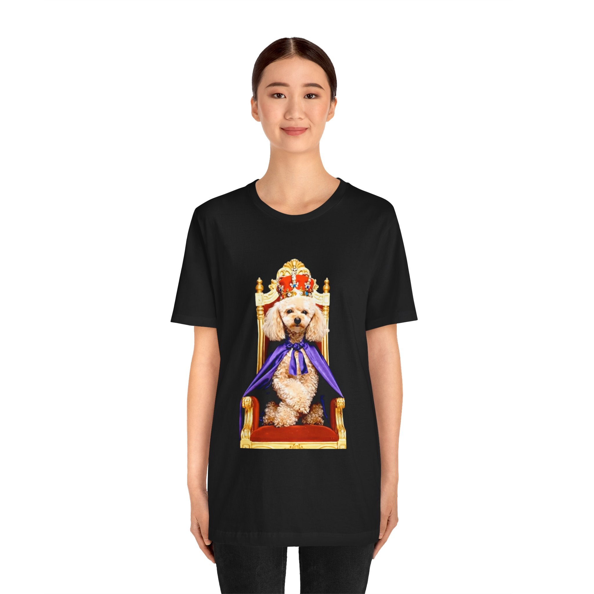 Poodle King T-Shirt - Crowned Pup on Throne Tee