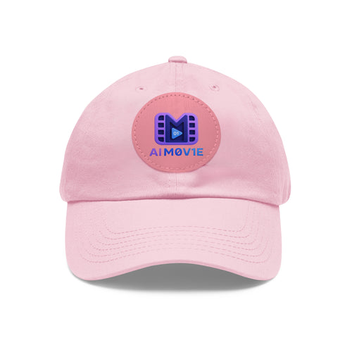 AI M0V1E - Dad Hat with Round Leather Patch – Neon Film Logo Cap