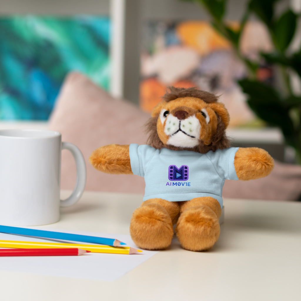 Purple Logo Teddy Bear Plush with Tee — Cute Branded Stuffed Animal Gift