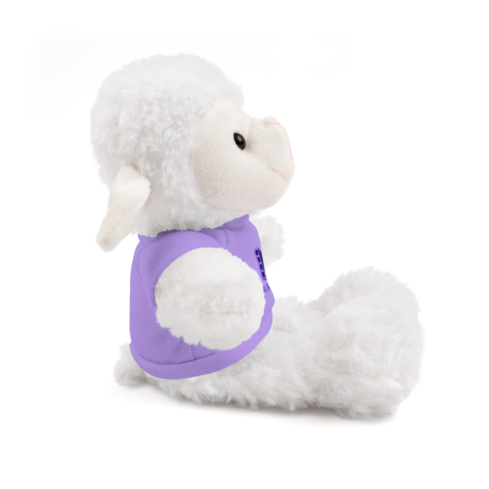 Purple Logo Teddy Bear Plush with Tee — Cute Branded Stuffed Animal Gift