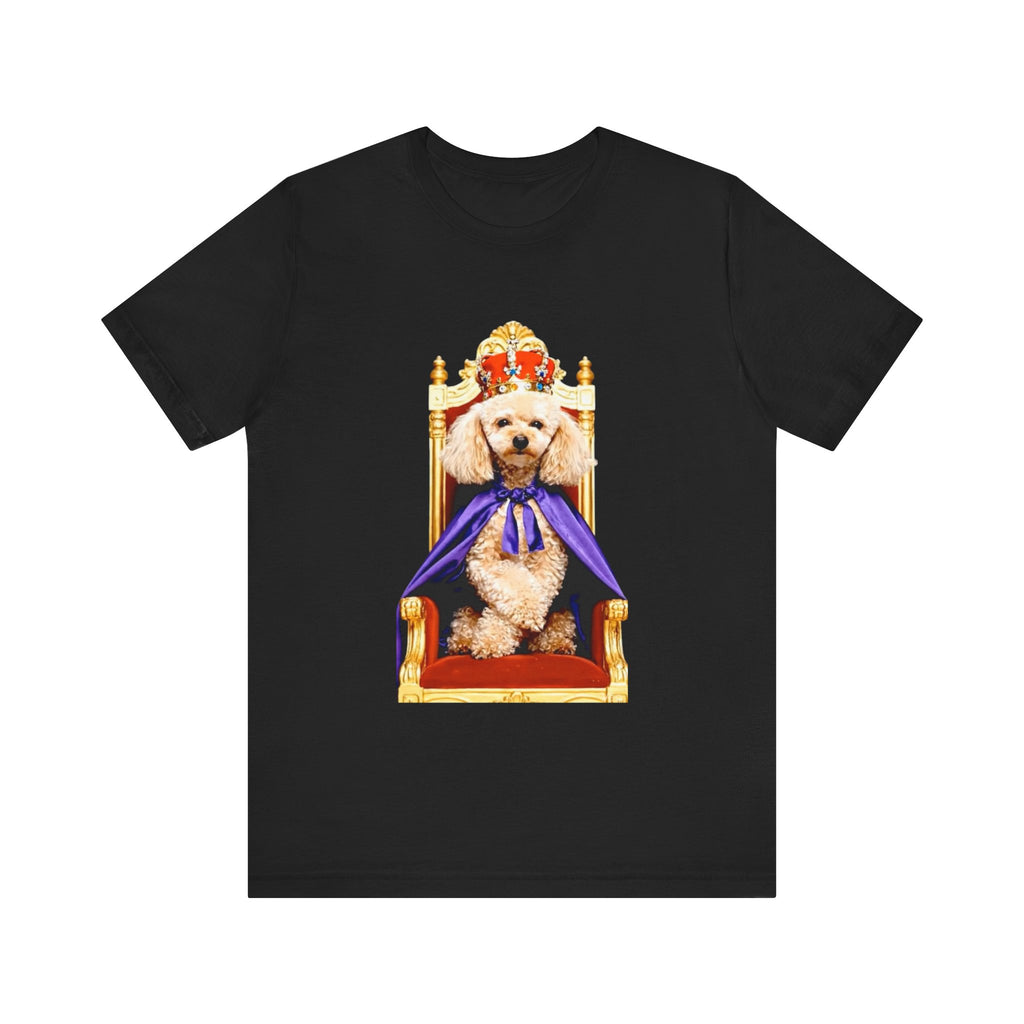 Poodle King T-Shirt - Crowned Pup on Throne Tee