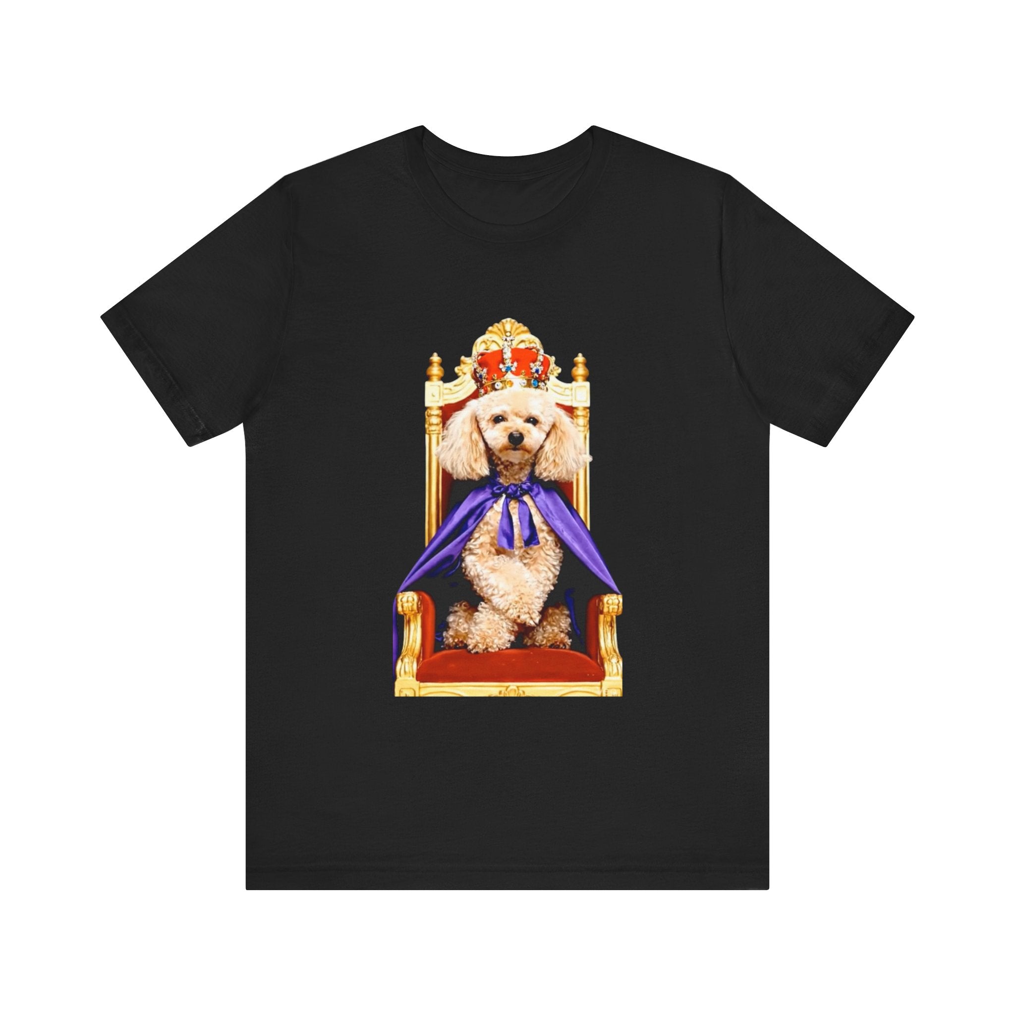 Poodle King T-Shirt - Crowned Pup on Throne Tee