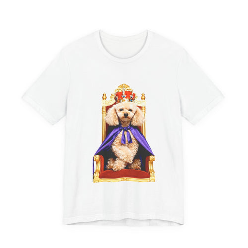 Poodle King T-Shirt - Crowned Pup on Throne Tee