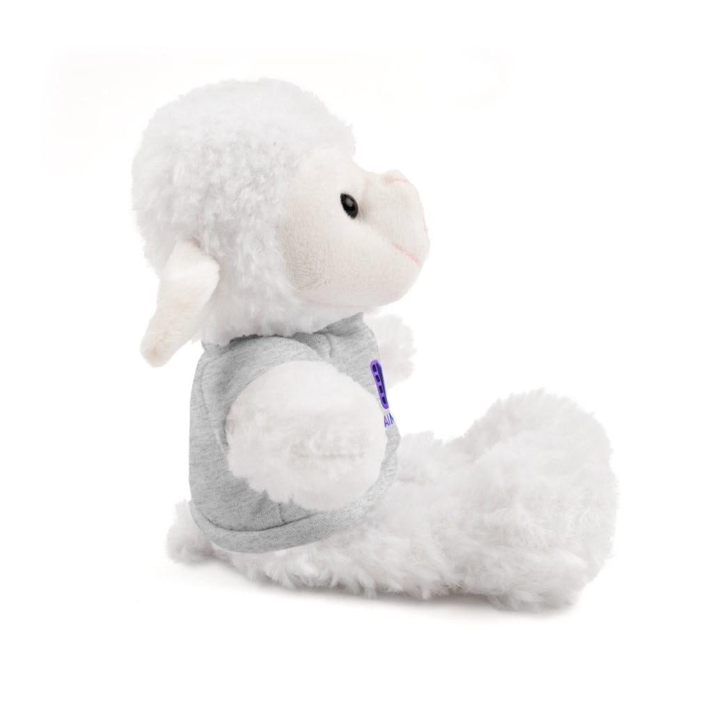Purple Logo Teddy Bear Plush with Tee — Cute Branded Stuffed Animal Gift