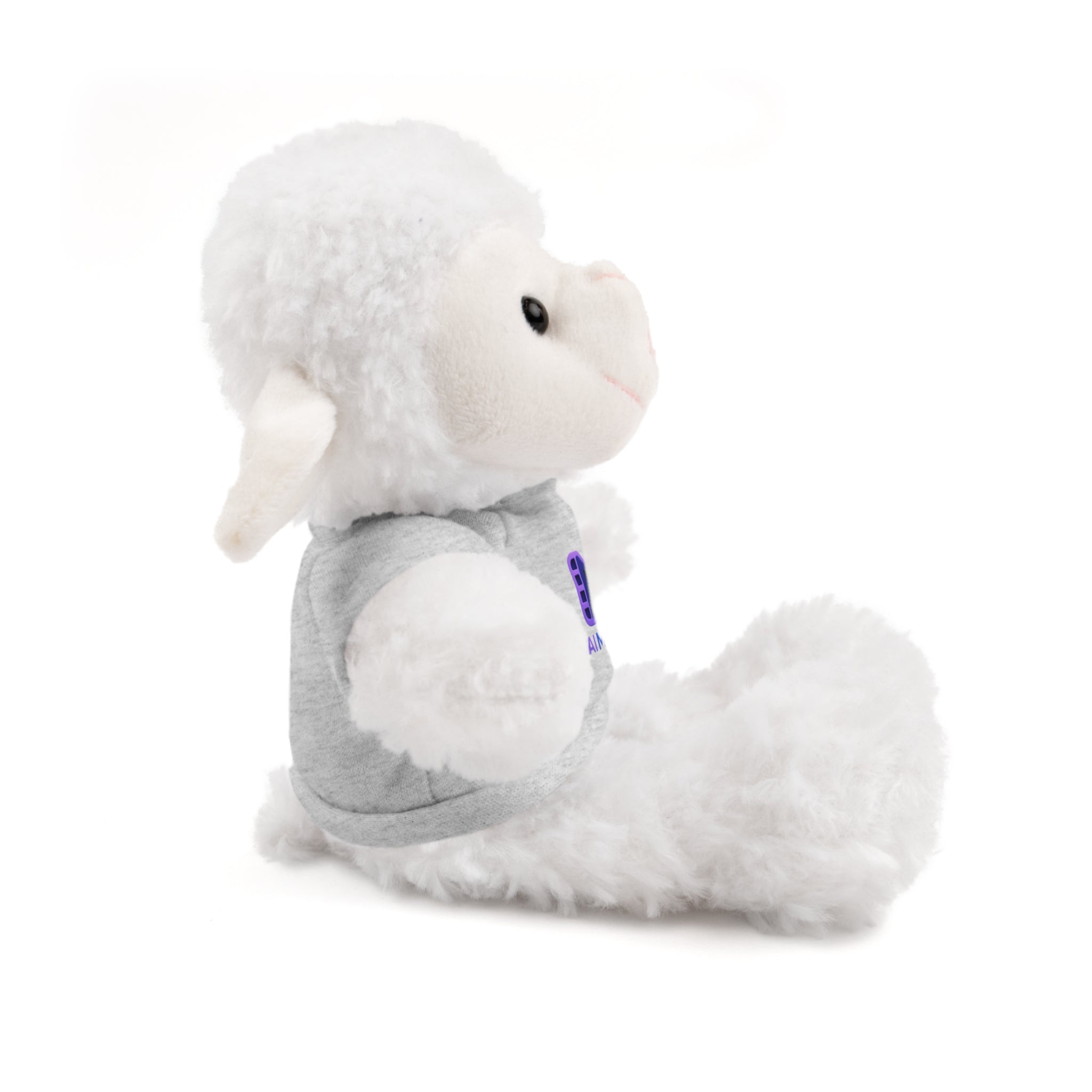 Purple Logo Teddy Bear Plush with Tee — Cute Branded Stuffed Animal Gift