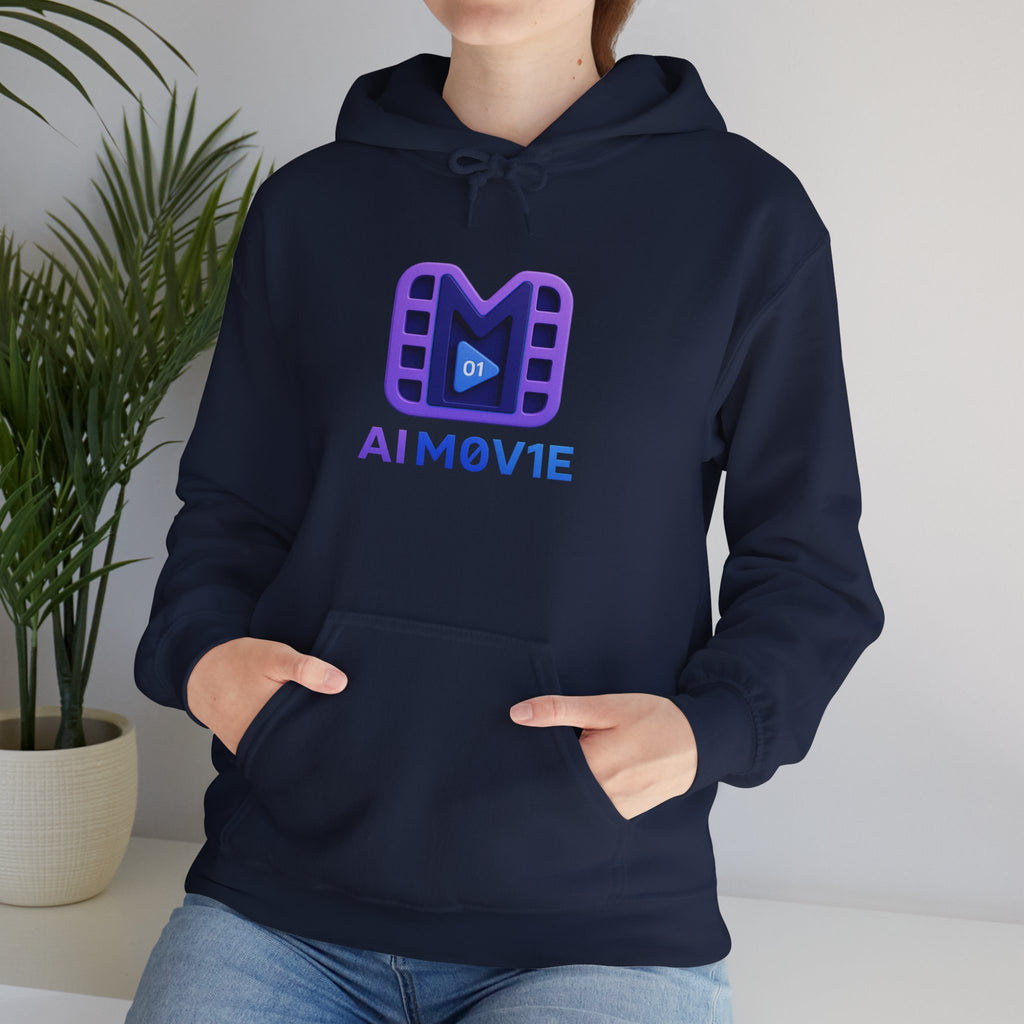 AI M0V1E - Logo Hoodie — Film Clip Graphic Hooded Sweatshirt