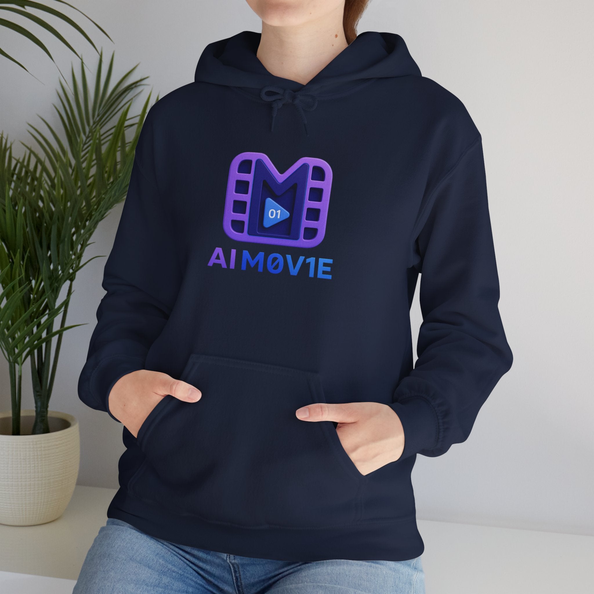 AI M0V1E - Logo Hoodie — Film Clip Graphic Hooded Sweatshirt