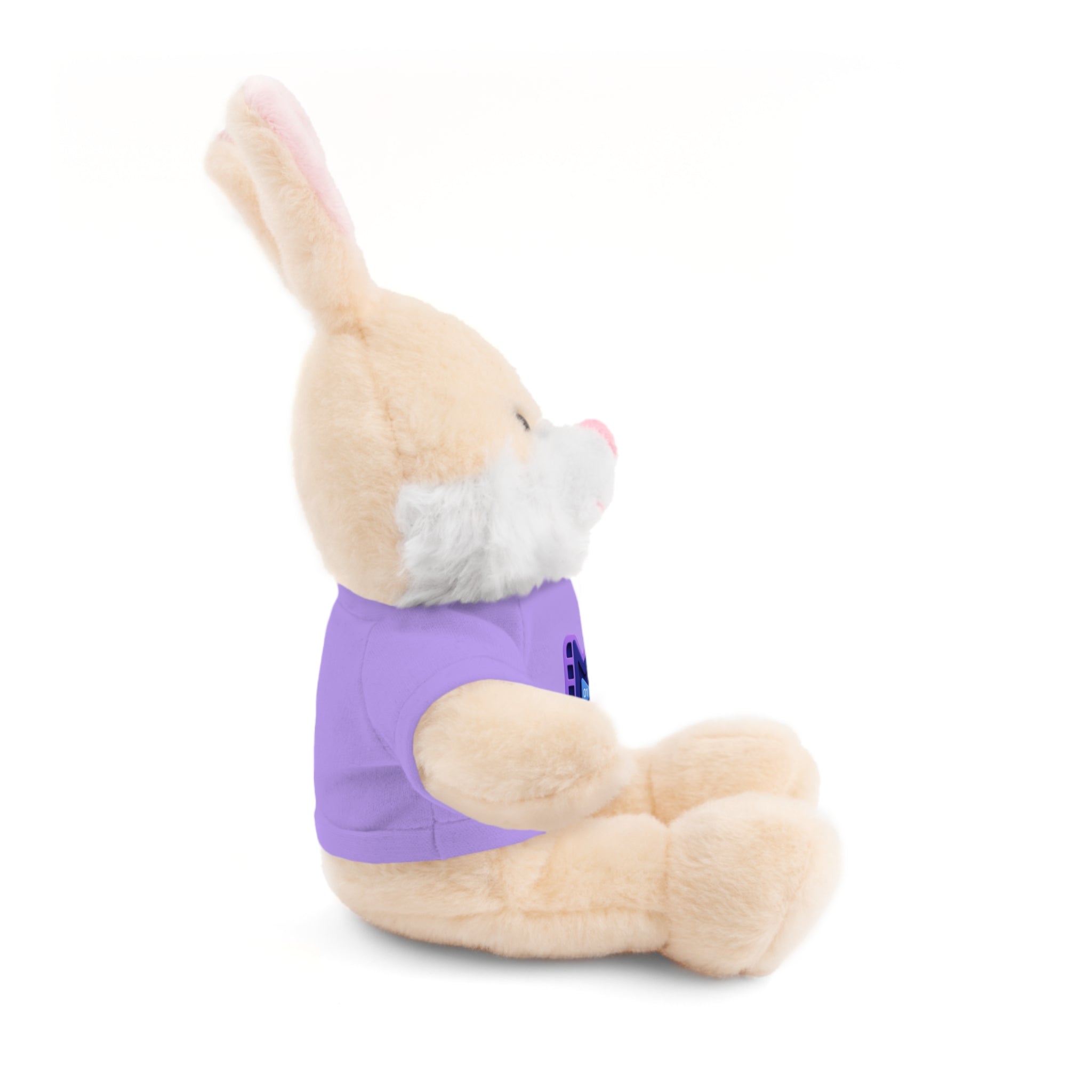 Purple Logo Teddy Bear Plush with Tee — Cute Branded Stuffed Animal Gift