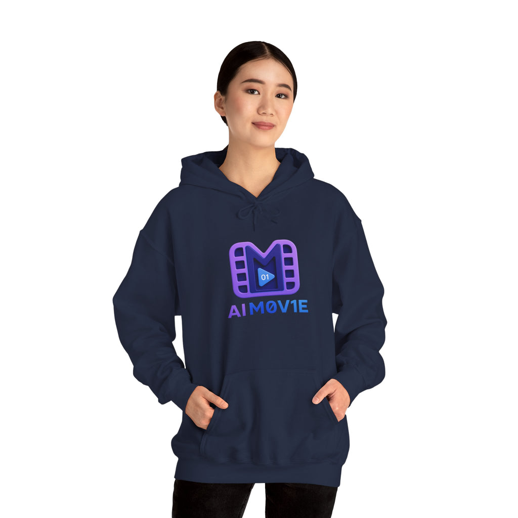 AI M0V1E - Logo Hoodie — Film Clip Graphic Hooded Sweatshirt