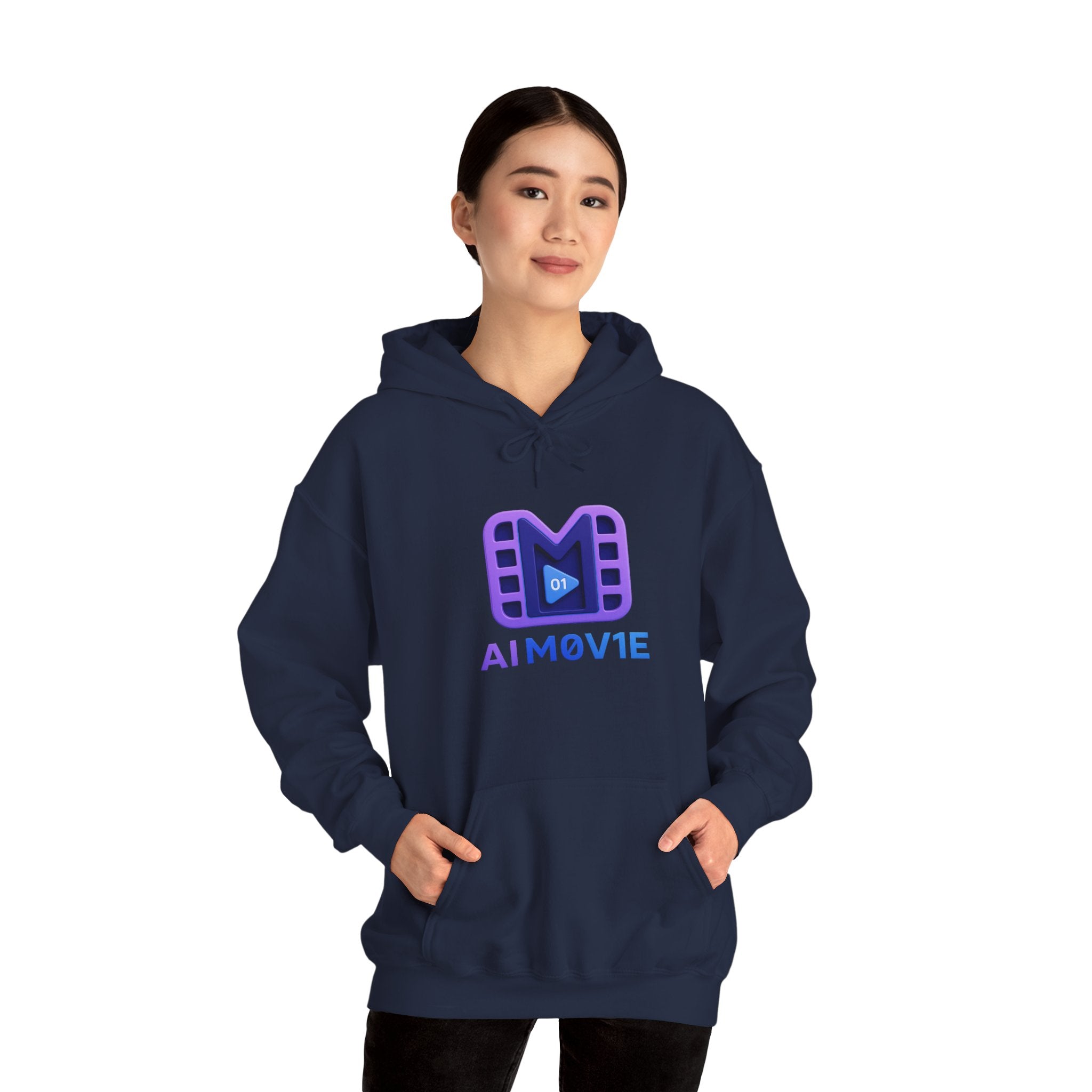 AI M0V1E - Logo Hoodie — Film Clip Graphic Hooded Sweatshirt