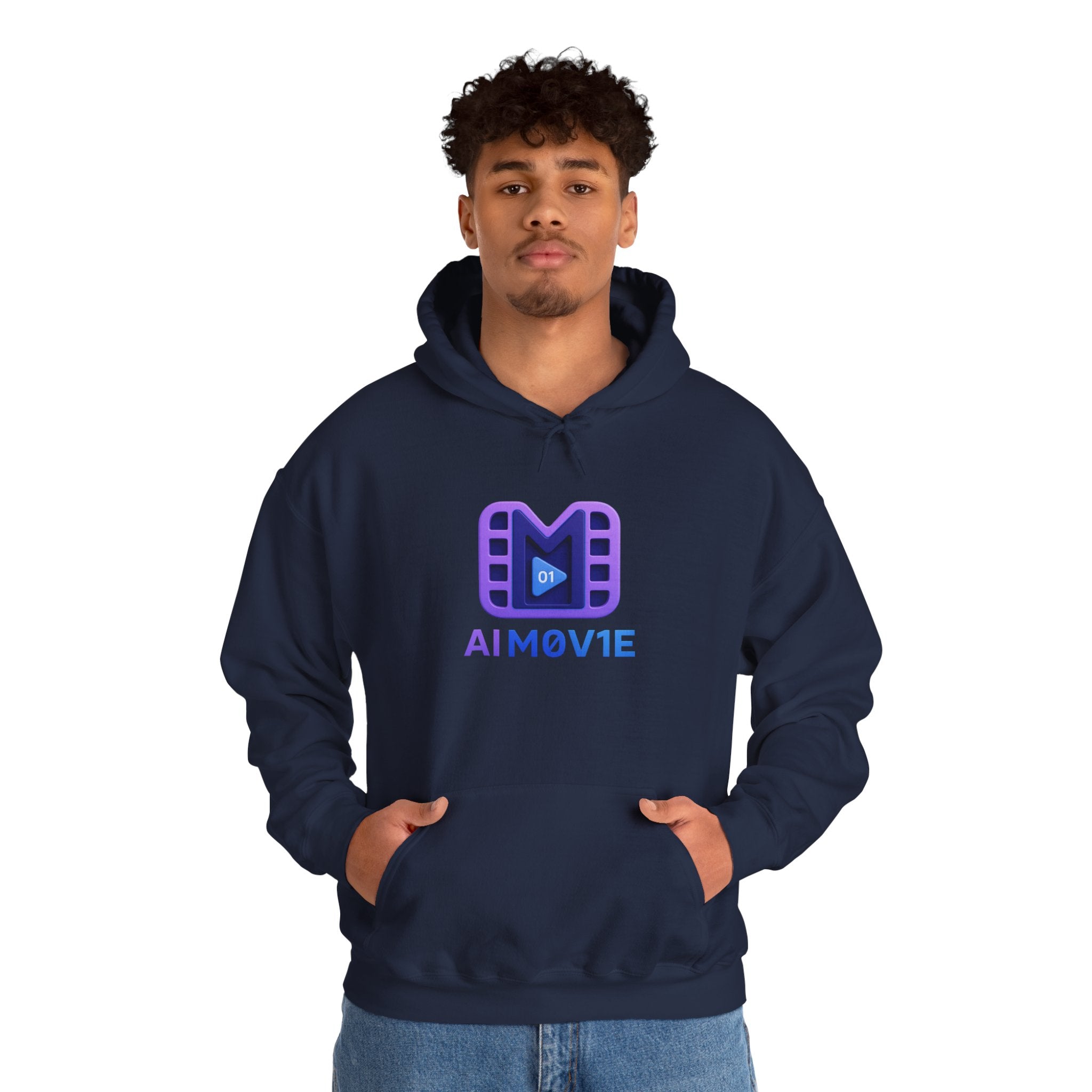 AI M0V1E - Logo Hoodie — Film Clip Graphic Hooded Sweatshirt
