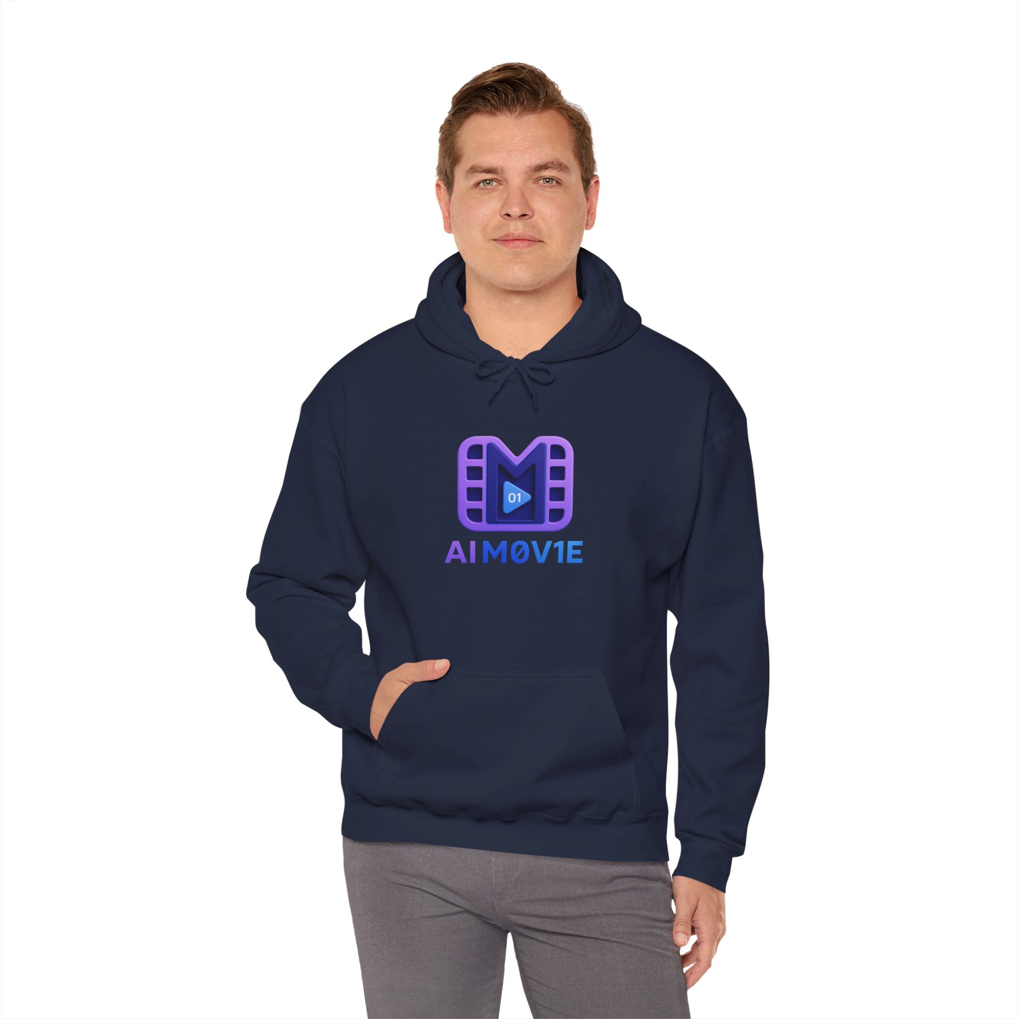 AI M0V1E - Logo Hoodie — Film Clip Graphic Hooded Sweatshirt