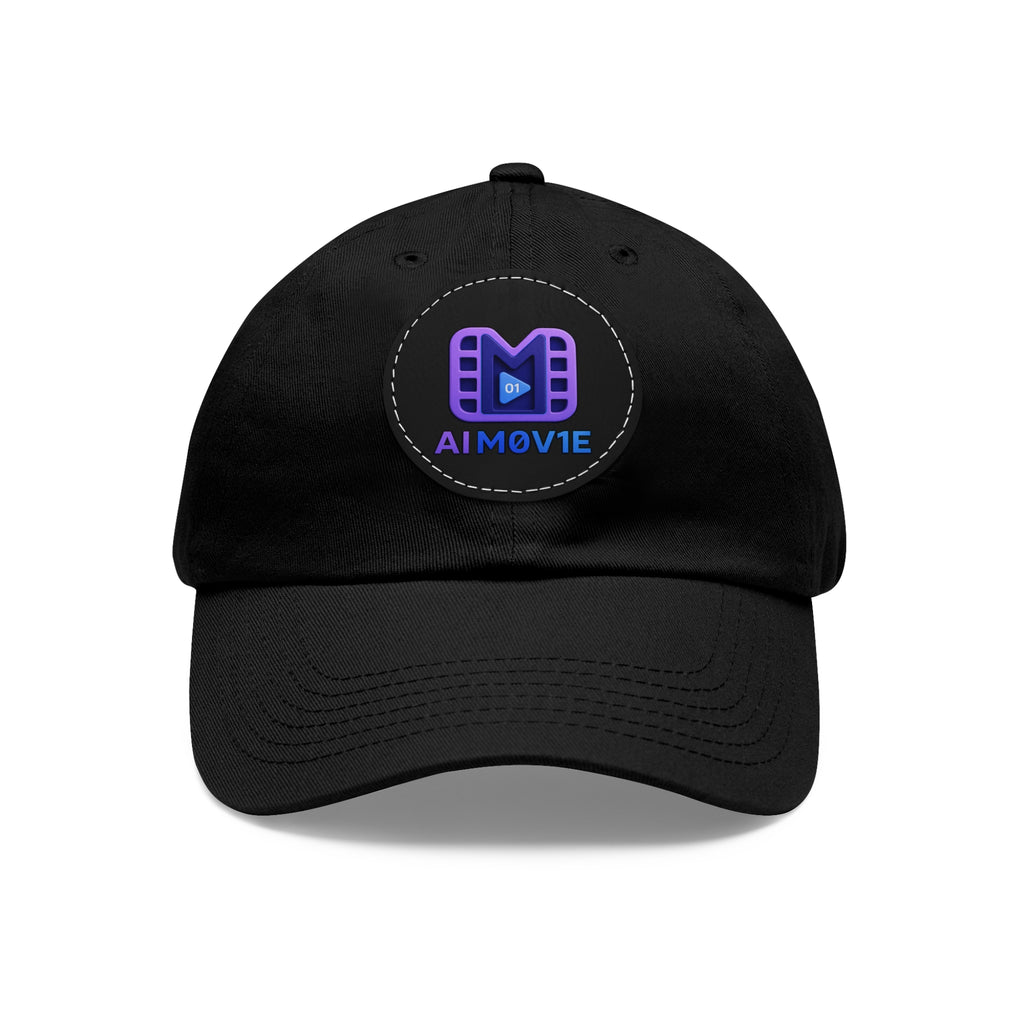 AI M0V1E - Dad Hat with Round Leather Patch – Neon Film Logo Cap