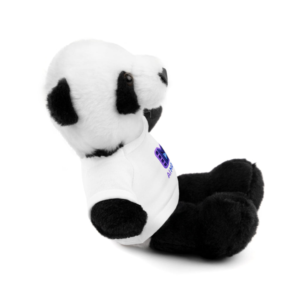 Purple Logo Teddy Bear Plush with Tee — Cute Branded Stuffed Animal Gift
