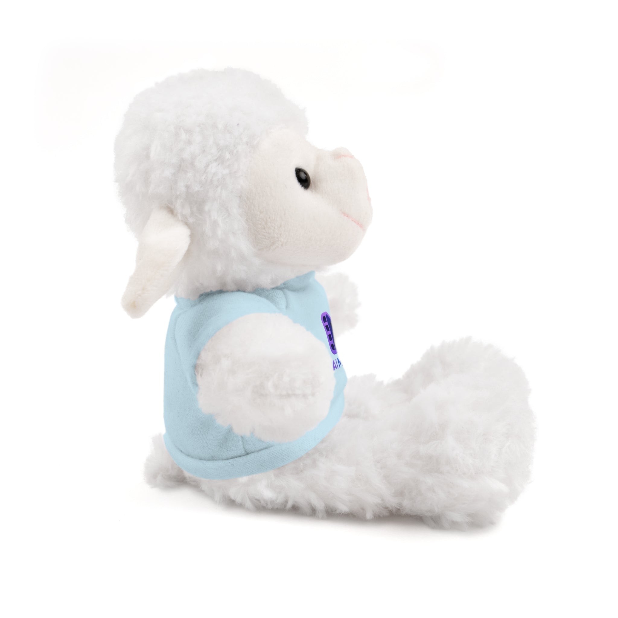 Purple Logo Teddy Bear Plush with Tee — Cute Branded Stuffed Animal Gift