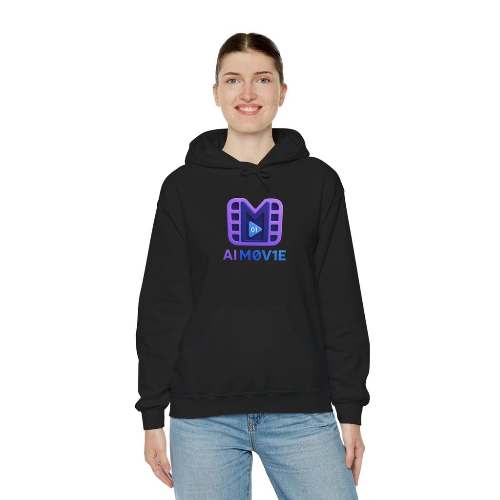 AI M0V1E - Logo Hoodie — Film Clip Graphic Hooded Sweatshirt