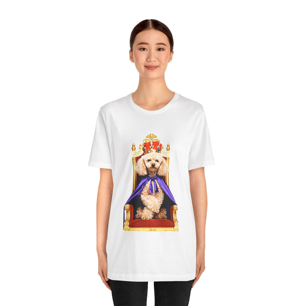 Poodle King T-Shirt - Crowned Pup on Throne Tee