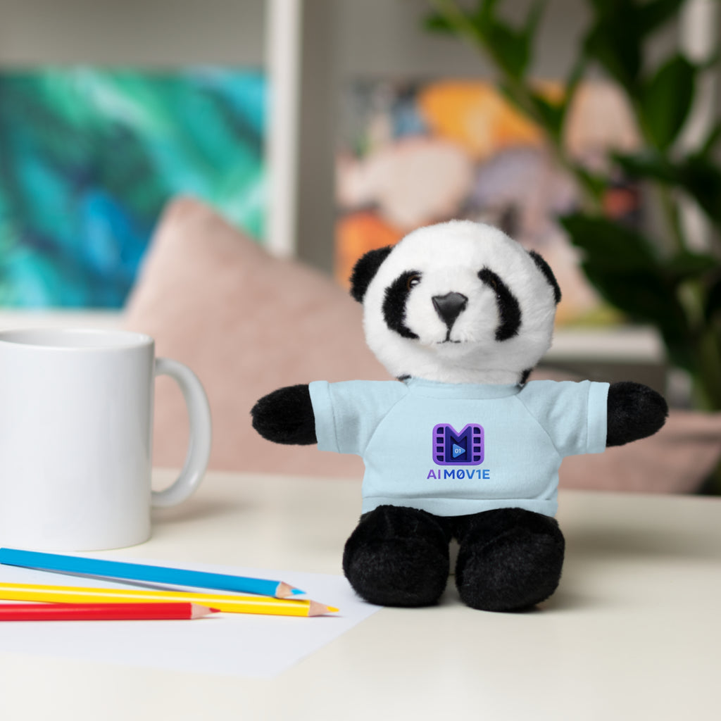 Purple Logo Teddy Bear Plush with Tee — Cute Branded Stuffed Animal Gift