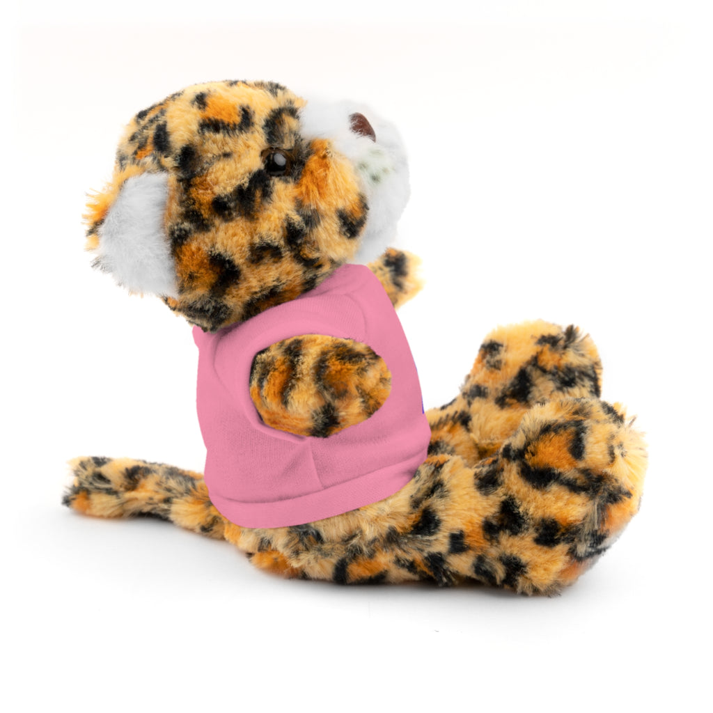 Purple Logo Teddy Bear Plush with Tee — Cute Branded Stuffed Animal Gift