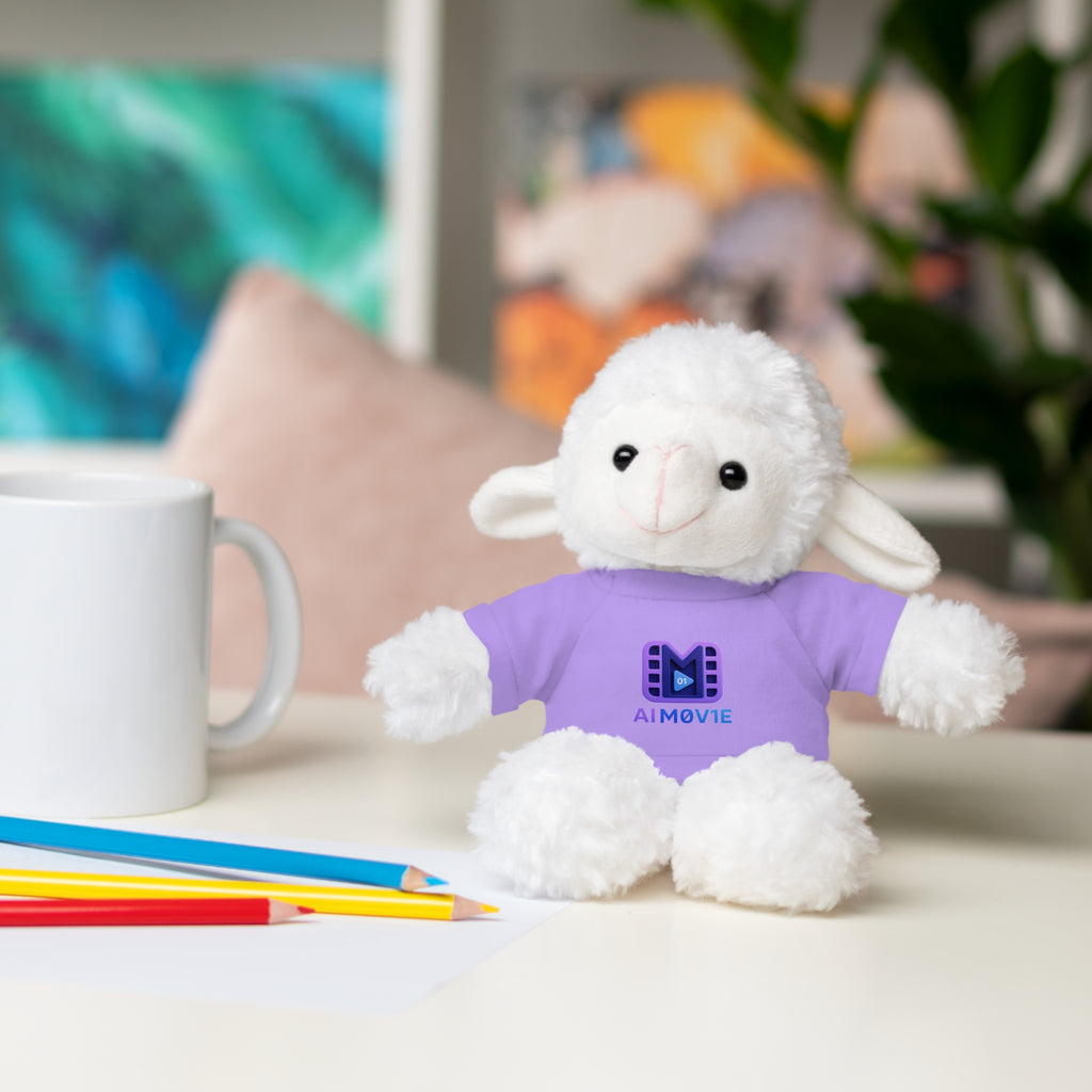 Purple Logo Teddy Bear Plush with Tee — Cute Branded Stuffed Animal Gift
