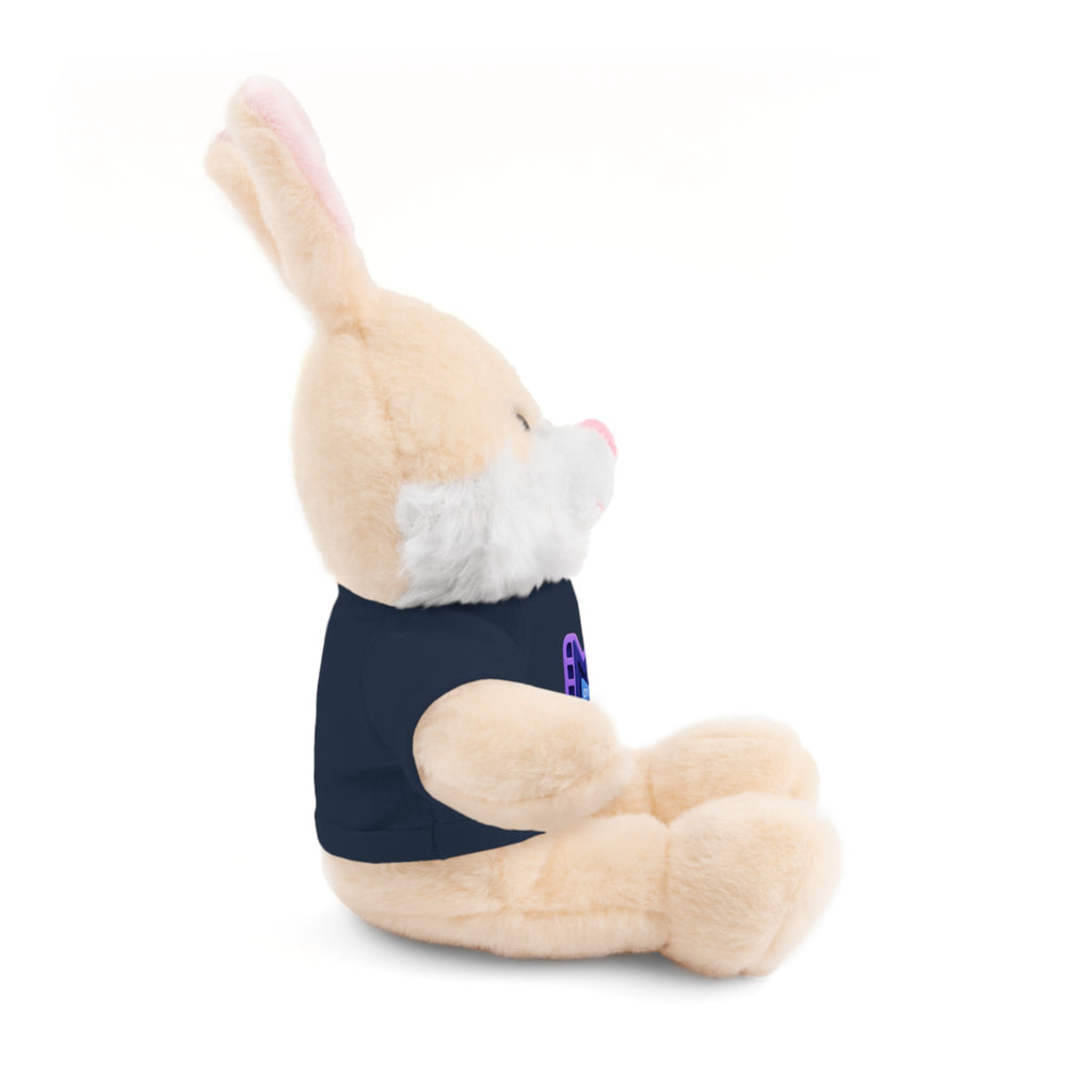 Purple Logo Teddy Bear Plush with Tee — Cute Branded Stuffed Animal Gift