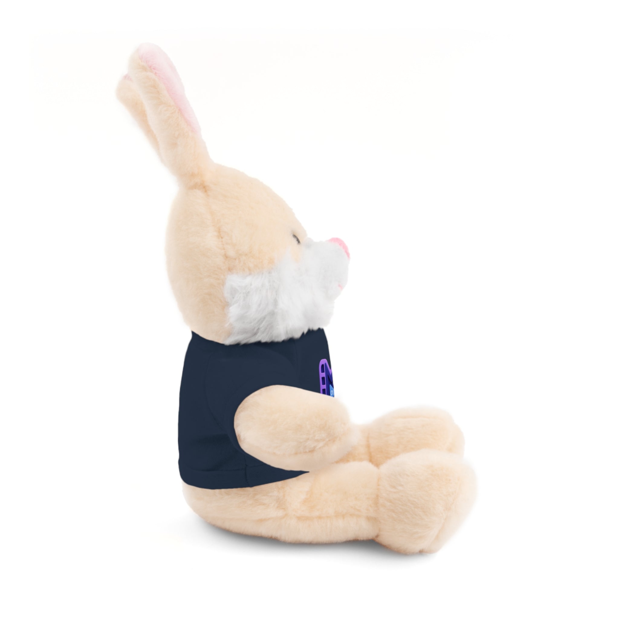 Purple Logo Teddy Bear Plush with Tee — Cute Branded Stuffed Animal Gift