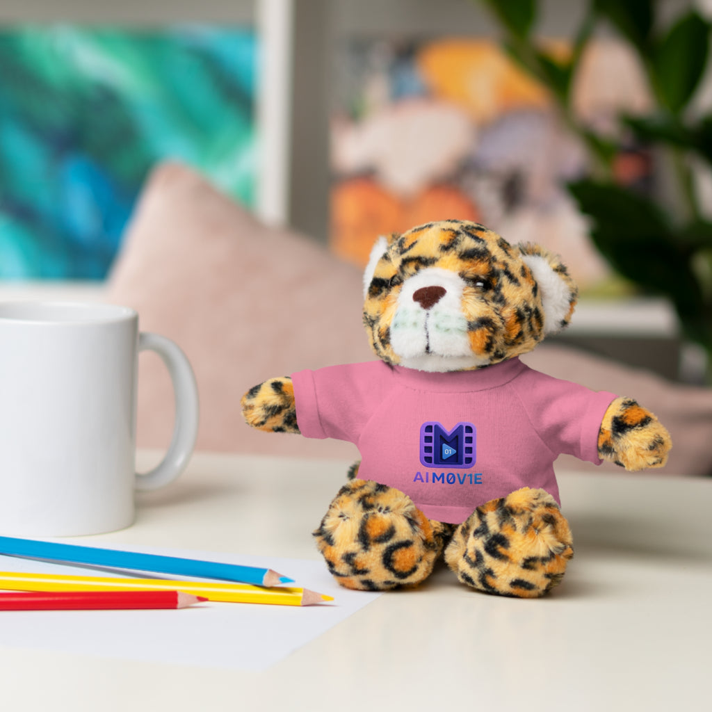 Purple Logo Teddy Bear Plush with Tee — Cute Branded Stuffed Animal Gift