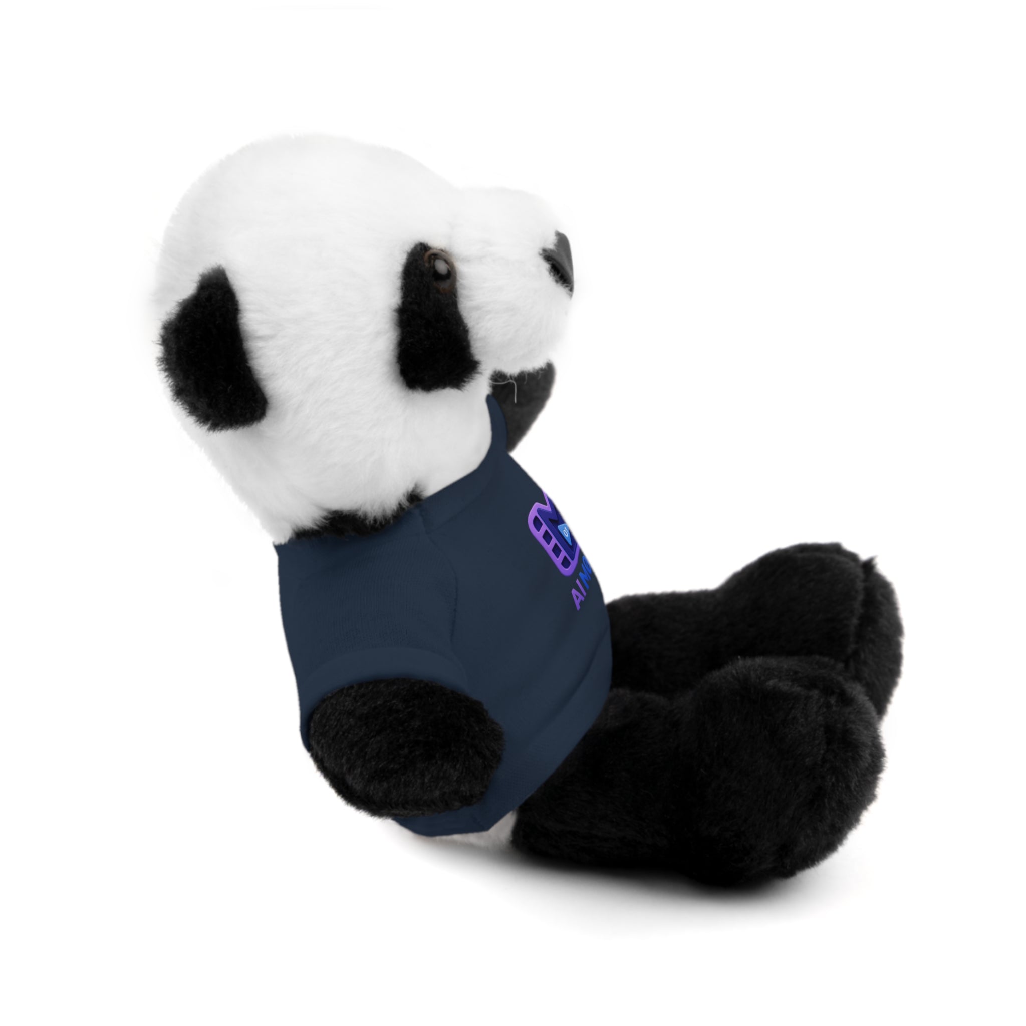 Purple Logo Teddy Bear Plush with Tee — Cute Branded Stuffed Animal Gift
