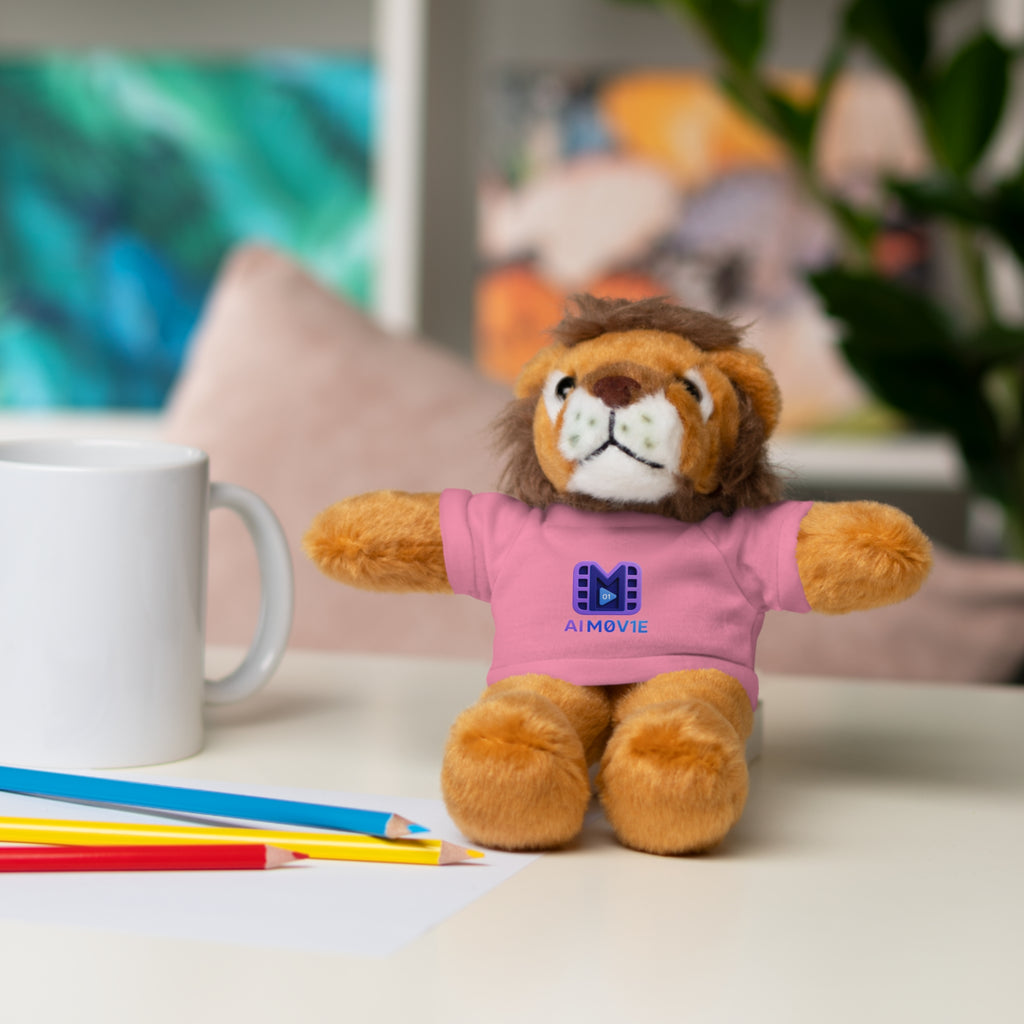 Purple Logo Teddy Bear Plush with Tee — Cute Branded Stuffed Animal Gift