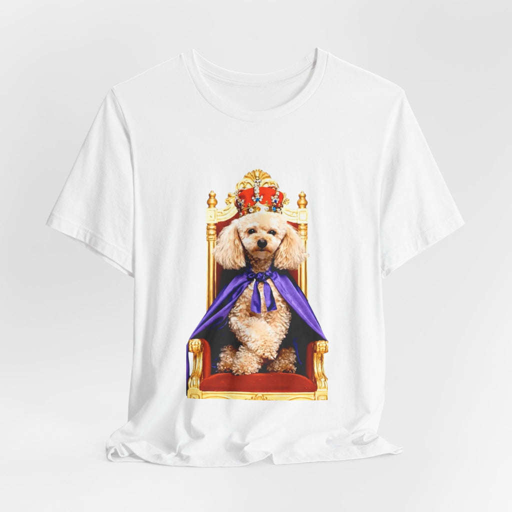 Poodle King T-Shirt - Crowned Pup on Throne Tee