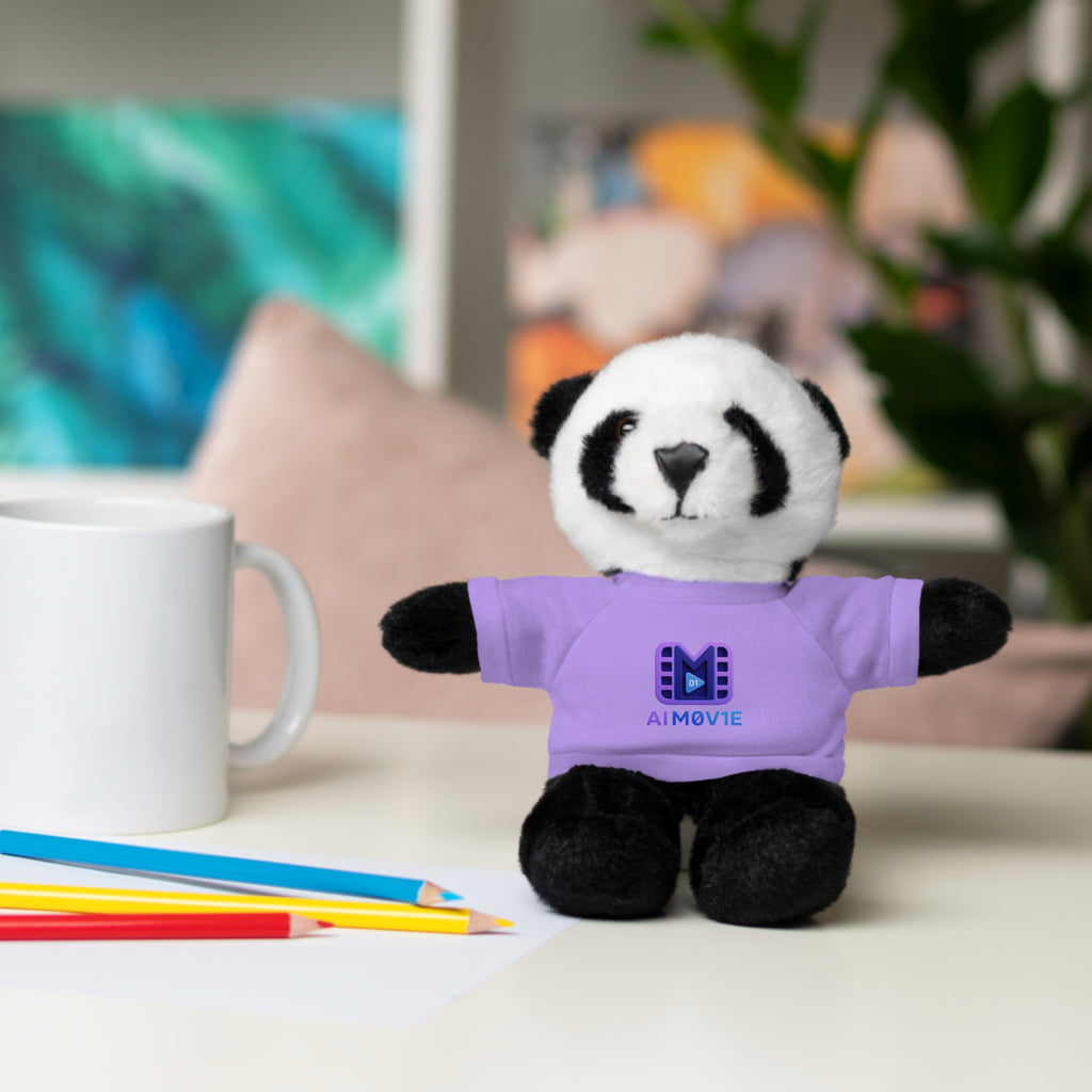 Purple Logo Teddy Bear Plush with Tee — Cute Branded Stuffed Animal Gift