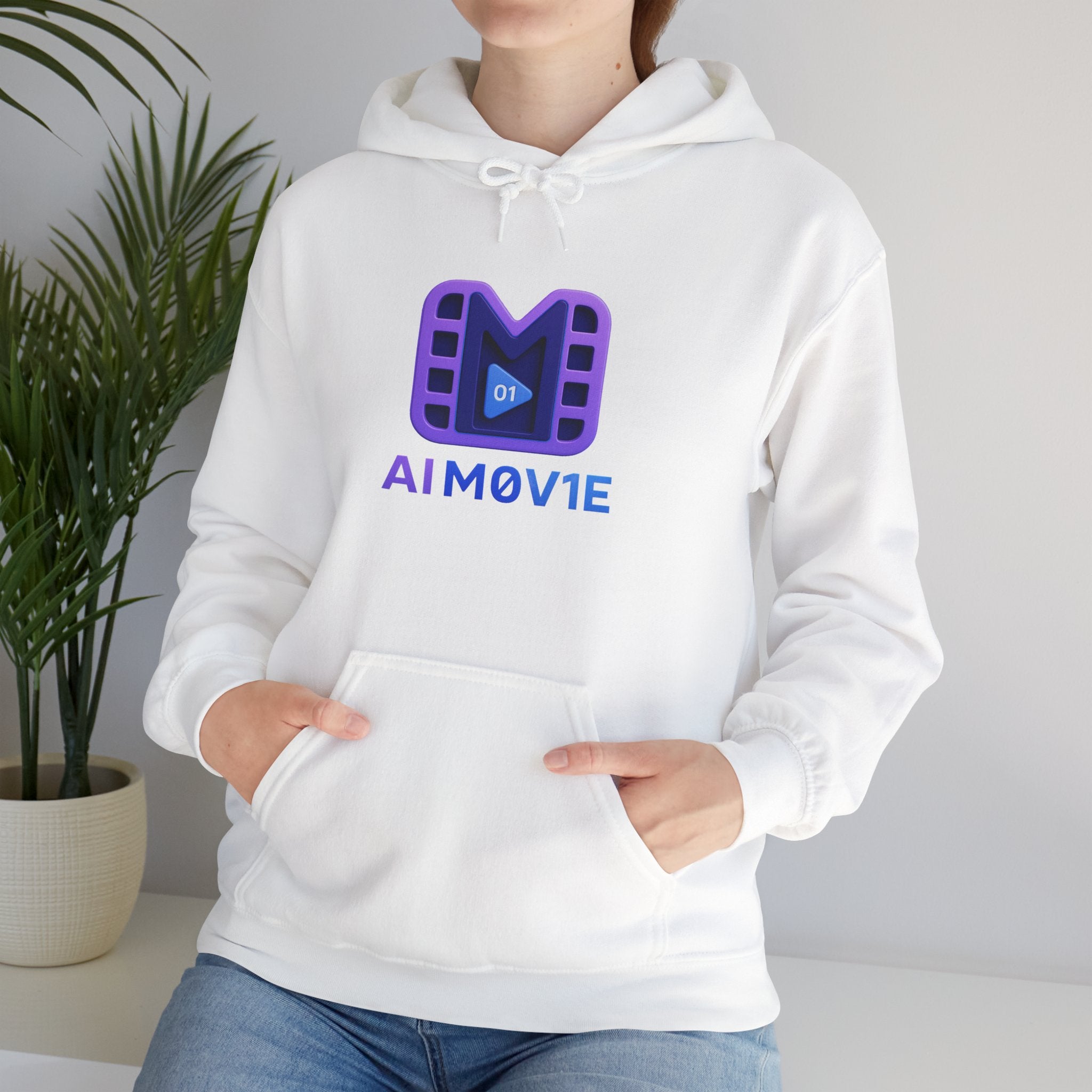 AI M0V1E - Logo Hoodie — Film Clip Graphic Hooded Sweatshirt