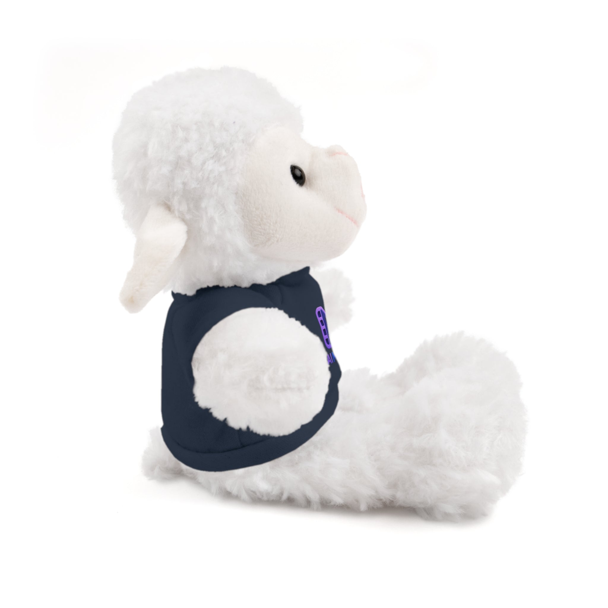 Purple Logo Teddy Bear Plush with Tee — Cute Branded Stuffed Animal Gift